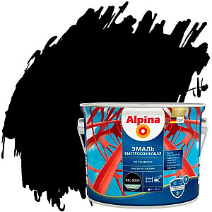 Грунт-эмаль Alpina быстросохнущая по ржавчине RAL 9005 черная 2 кг