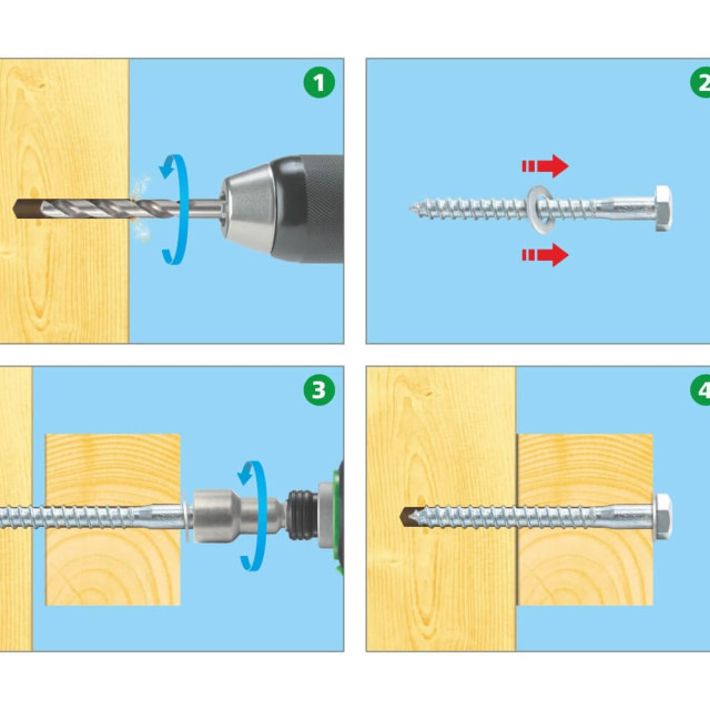 Шуруп 10*70 мм Starfix SMZ1-63741-2 шестигранная головка цинк 2 шт