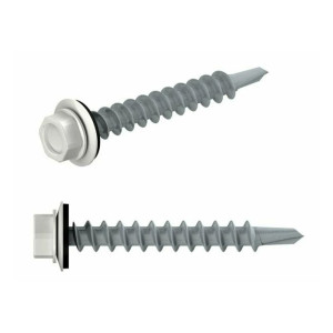 Саморез кровельный 4.8*29 мм Starfix SMC3-24848-100 цинк шайба с прокладкой PT1 RAL 9003 сигнальный белый 100 шт