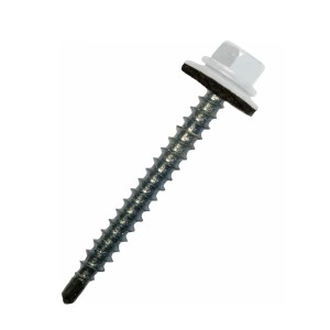 Саморез кровельный 4.8*29 мм Starfix SMC3-24848-100 цинк шайба с прокладкой PT1 RAL 9003 сигнальный белый 100 шт