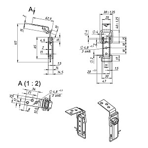 Замок накидной Starfix 2-2 SMP-15806-1 белый цинк
