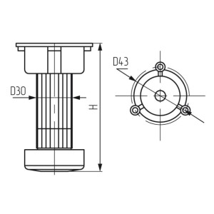 Опора кухонная Starfix SMF-4774 регулируемая 95-125 мм белая