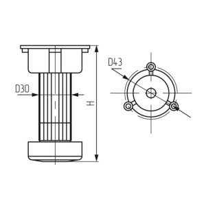 Опора кухонная Starfix SMF-4890 регулируемая 145-175 мм белая