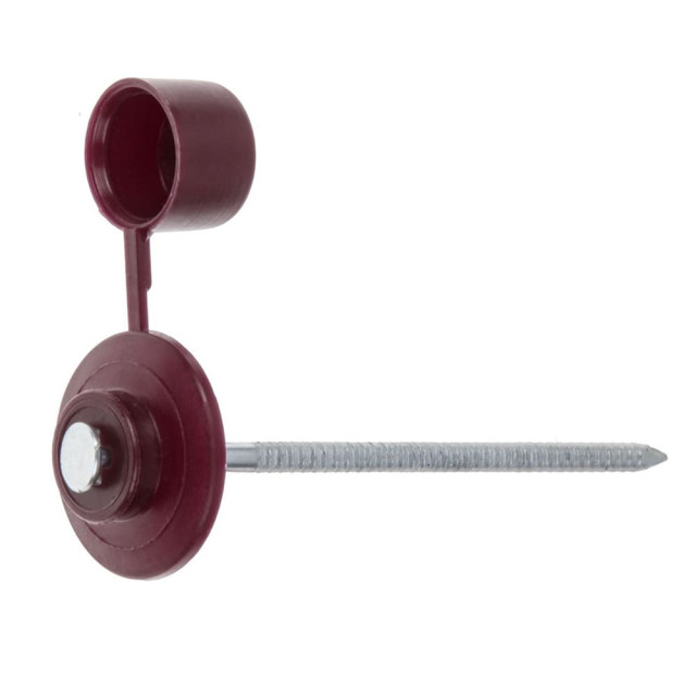 Гвоздь кровельный 2.8*70 мм Starfix SMP5-74397-100 с пластиковой шляпкой бордо 100 шт