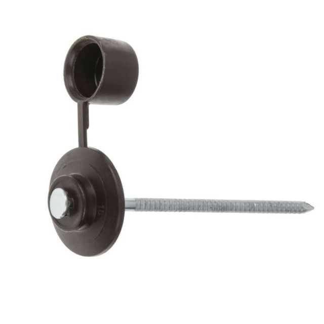 Гвоздь кровельный 2.8*70 мм Starfix SMP5-74393-100 с пластиковой шляпкой темно-коричневый 100 шт