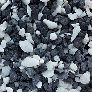 Щебень декоративный РуБелЭко мрамор/гранит черно-белый 5-10 мм 20 кг