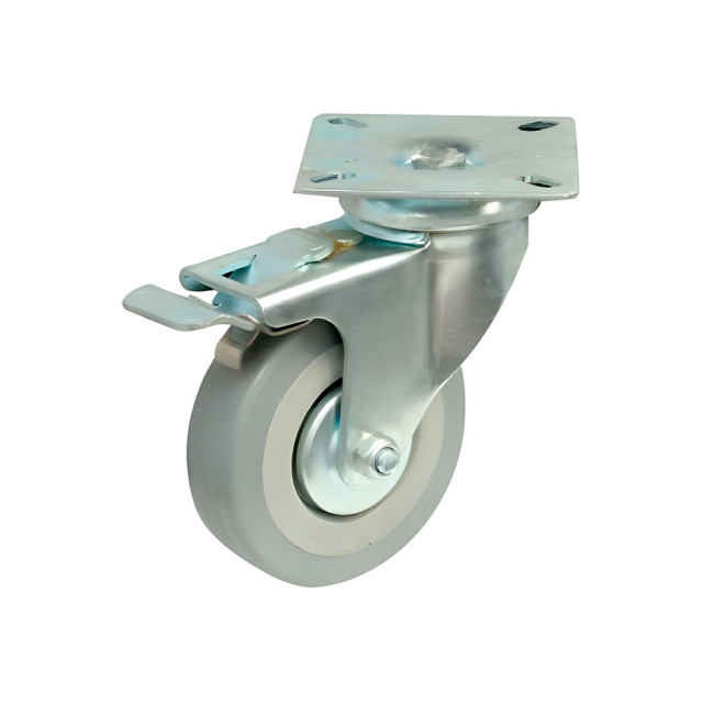 Опора колесная Starfix SMF-10527 50 мм на площадке с фиксатором резиновая