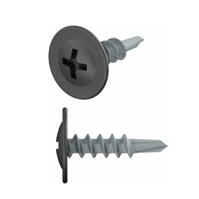 Саморез с прессшайбой 4.2*16 мм Starfix SMZ1-18700-50 цинк со сверлом RAL 7024 графитовый серый 50 шт