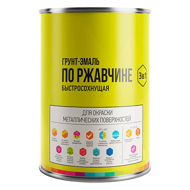 Грунт-эмаль Lida по ржавчине быстросохнущая черная 1 л