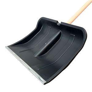 Лопата снеговая DEVery Вьюга №2 с деревянным черенком и пластиковой ручкой 500*375 мм