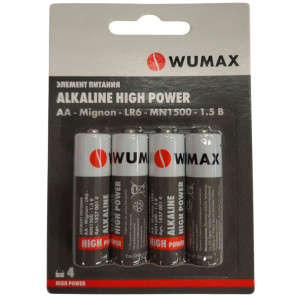 Элемент питания Wumax 18270014 Alkaline High Power AA/LR6-1.5B щелочной 4 шт