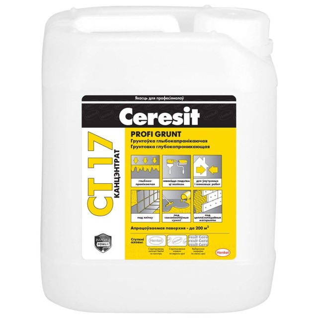 Грунтовка Ceresit CT 17 Profi Grunt 1223741 концентрат 10 л