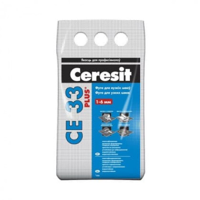 Фуга Ceresit CE 33 для узких швов №16 графит 2 кг
