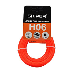 Леска Skiper H06 2.4 мм*15 м квадратное сечение оранжевая