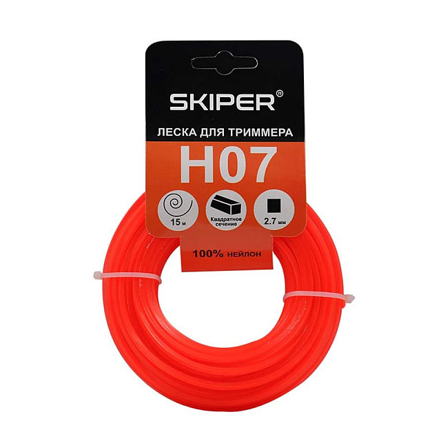 Леска Skiper H07 2.7 мм*15 м квадратное сечение оранжевая