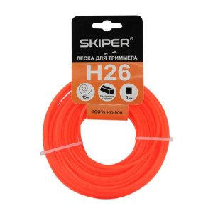Леска Skiper H26 3 мм*15 м оранжевая