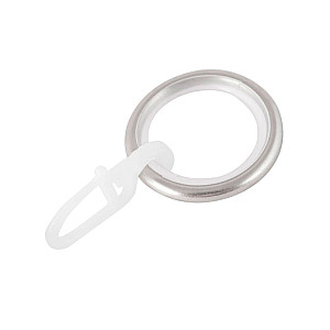 Кольцо металлическое к карнизу Ас Форос бесшумное с крючком сатин 25 мм 10 шт