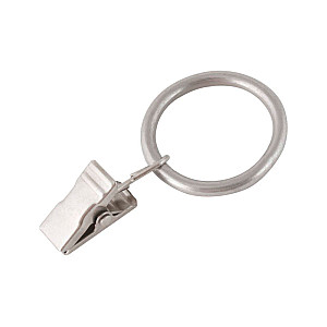 Кольцо металлическое к карнизу Ас Форос простое с зажимом сатин 16 мм 10 шт