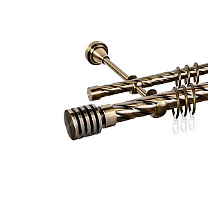 Карниз металлический Ас Форос Grace Наварра D25К/16Г антик 2 м