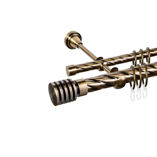 Карниз металлический Ас Форос Grace Наварра D25К/16Г антик 2 м