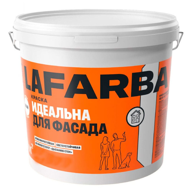 Краска Goldbastik Lafarba фасадная глубокоматовая белая 7.5 кг Краска Goldbastik Lafarba фасадная глубокоматовая белая 7.5 кг