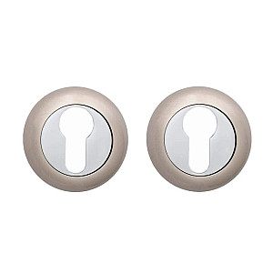 Накладка под цилиндр Vela DPC-Round SN/CP матовый никель/хром