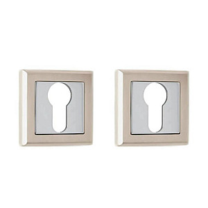 Накладка под цилиндр Vela DPC-Quadro SN/CP матовый никель/хром