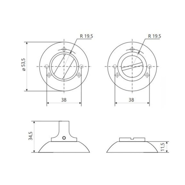 Фиксатор Vela WC-Round SN/CP матовый никель/хром