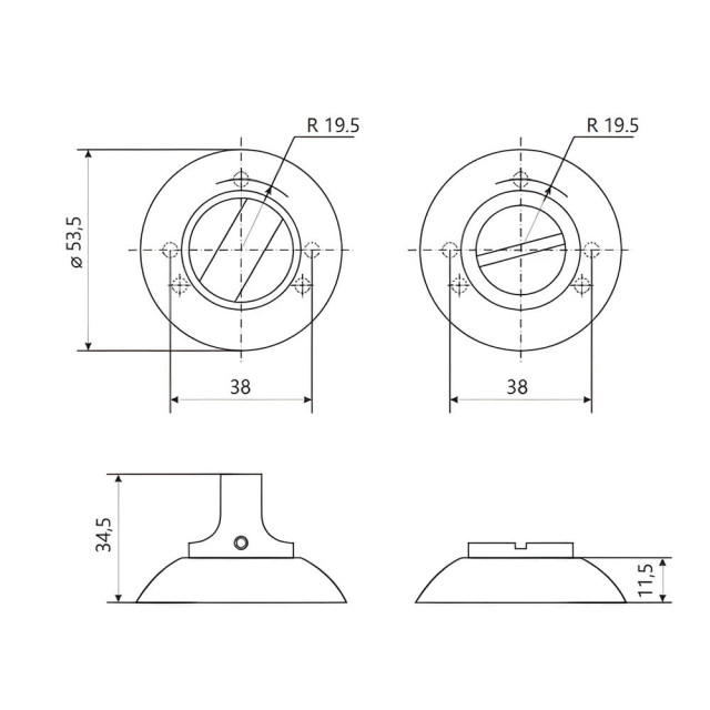 Фиксатор Vela WC-Round CR 00006232 хром