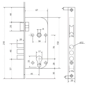 Замок врезной Vela 1523-СR 00006697