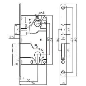 Замок врезной Vela 285-SN 00016366 матовый никель