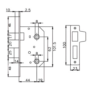 Защелка сантехническая Vela 251-WC SN 62 мм