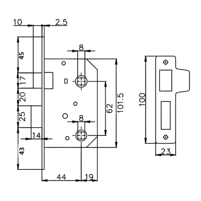 Защелка сантехническая Vela 251-WC SN 62 мм