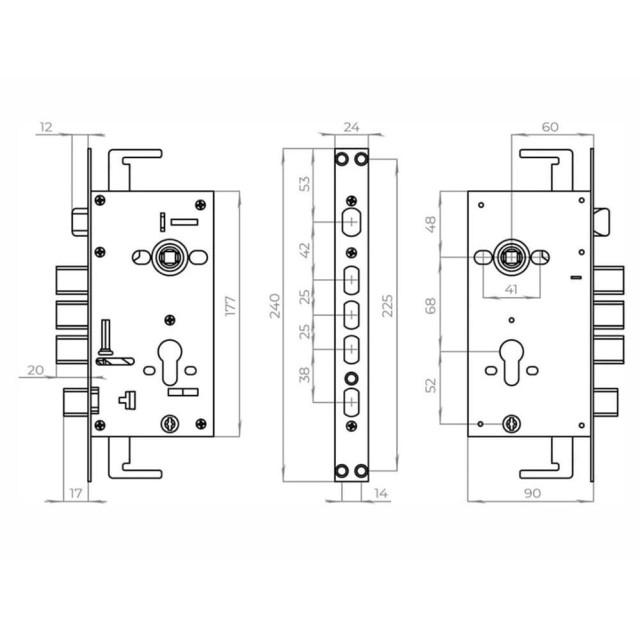 Замок врезной Vela ZV-09-CR