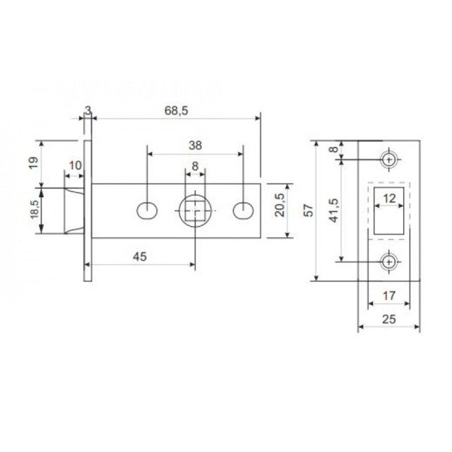 Защелка Vela 5400-SС матовый хром