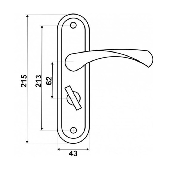 Ручки на планке Vela 62.24 WC SN/CP-L левая сатин/хром