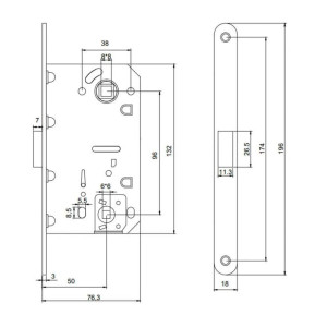 Защелка врезная Vela V1895-MSG магнитная матовое золото