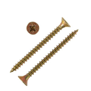 Саморез по дереву 5*60 мм оцинкованный желтый 100 шт