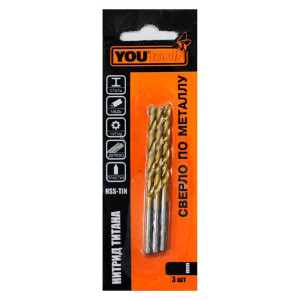 Сверло по металлу Yourtools HSS-TIN 3.0*33*61 мм 3 шт