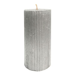 Свеча Art&Home Ribbed MUCJ715-Y столбик серебро 15*7 см