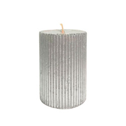 Свеча Art&Home Ribbed MUCJ710-Y столбик серебро 10*7 см