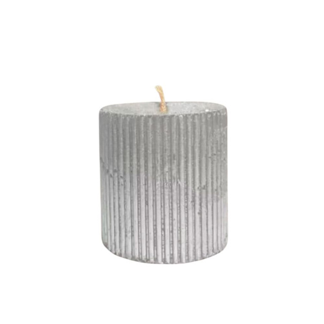 Свеча Art&Home Ribbed MUCJ775-Y столбик серебро 7.5*7 см Свеча Art&Home Ribbed MUCJ775-Y столбик серебро 7.5*7 см