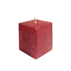 Свеча Art&Home Kub MUSJ6675-H столбик бордо 7.5*6 см