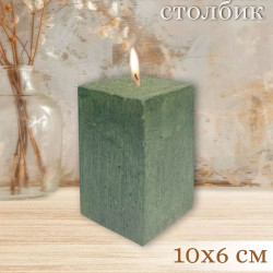 Свеча Art&Home Kub MUSJ6610-L столбик зеленый 10*6 см