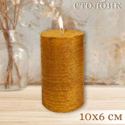 Свеча Art&Home MUSJ610-J столбик золото 10*6 см