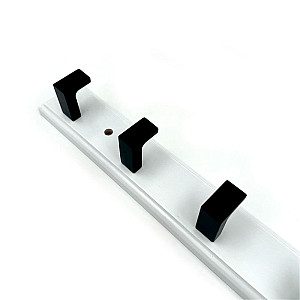 Вешалка HomeKo HR006 настенная 49*32.7*7.5 см 6 черных крючков черно-белая