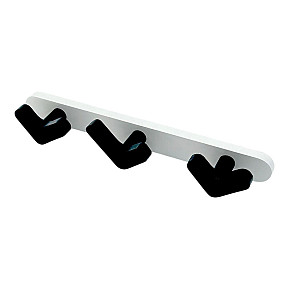 Вешалка HomeKo настенная 3 крючка 40*27*9.3 см черно-белая