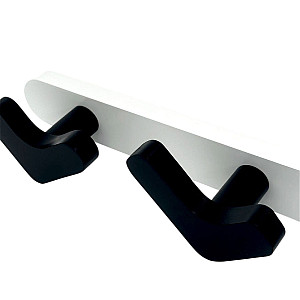 Вешалка HomeKo настенная 3 крючка 40*27*9.3 см черно-белая