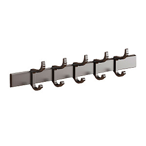 Вешалка Illu на 5 крючков металл серый металлик
