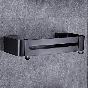 Полка для ванной Illu Y244108 с полотенцедержателем металл чёрная